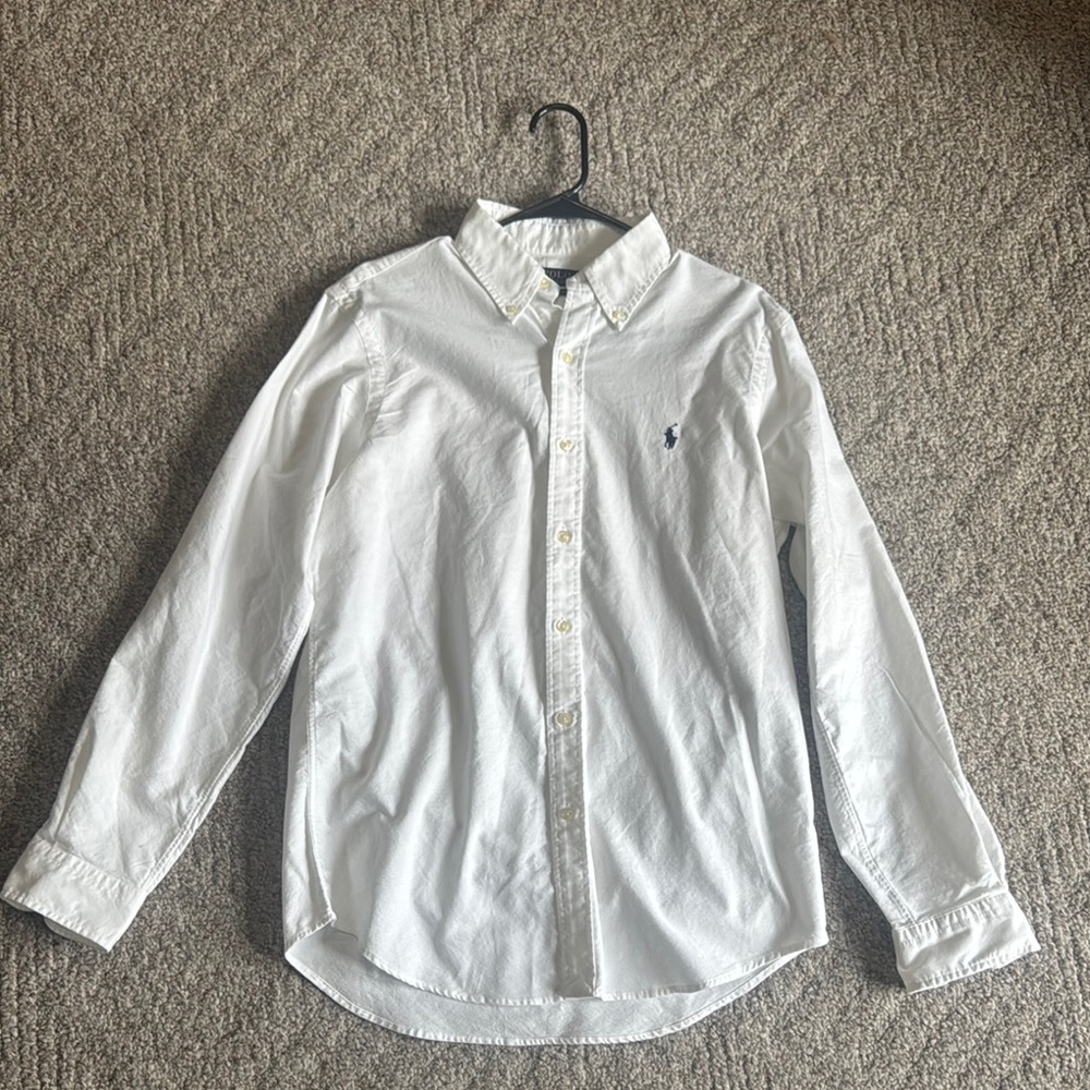 Men's White Ralph Lauren white button down Shirt